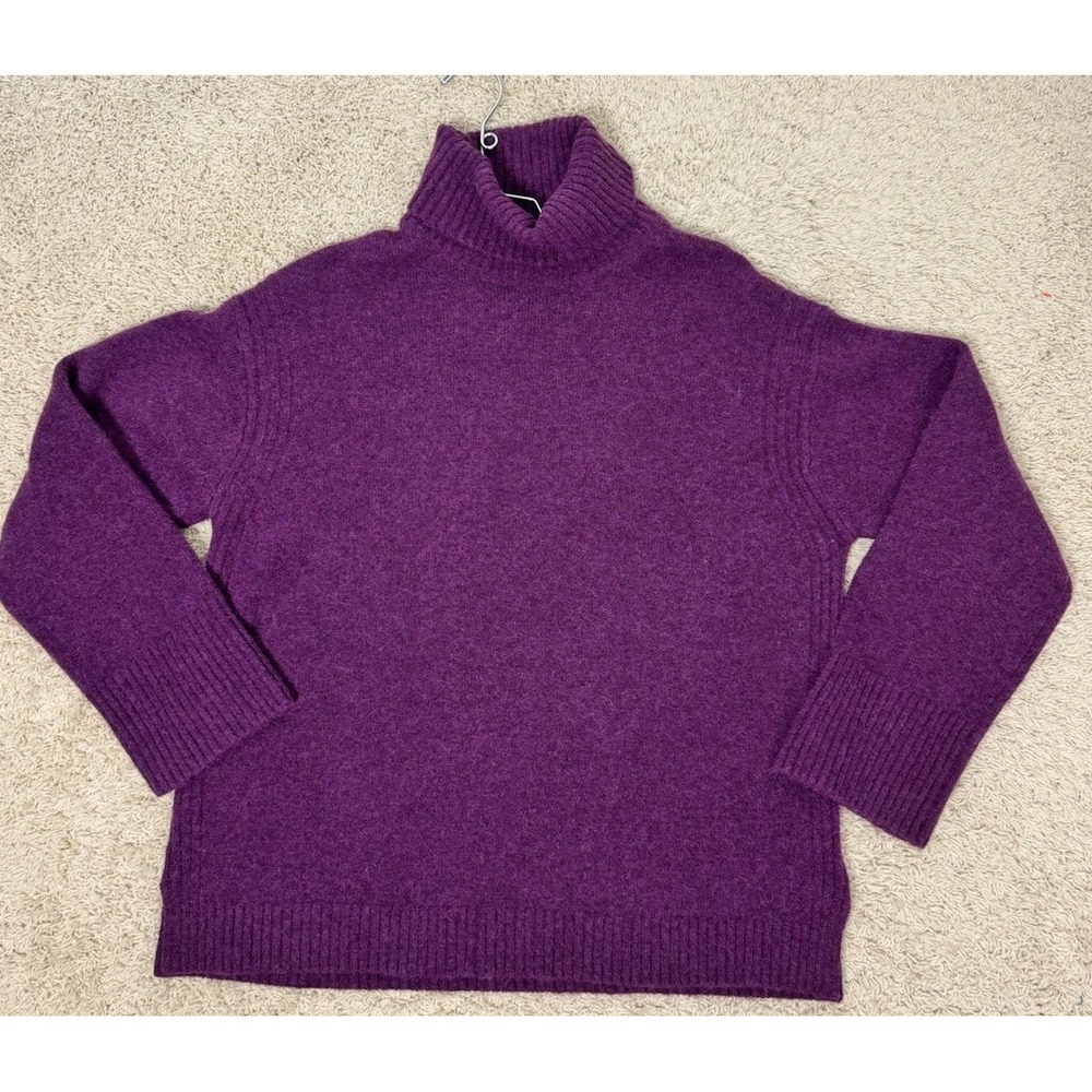 J Crew Womens Oversized Wool Alpaca Blend Turtleneck Sweater Size S Boxy Slouchy